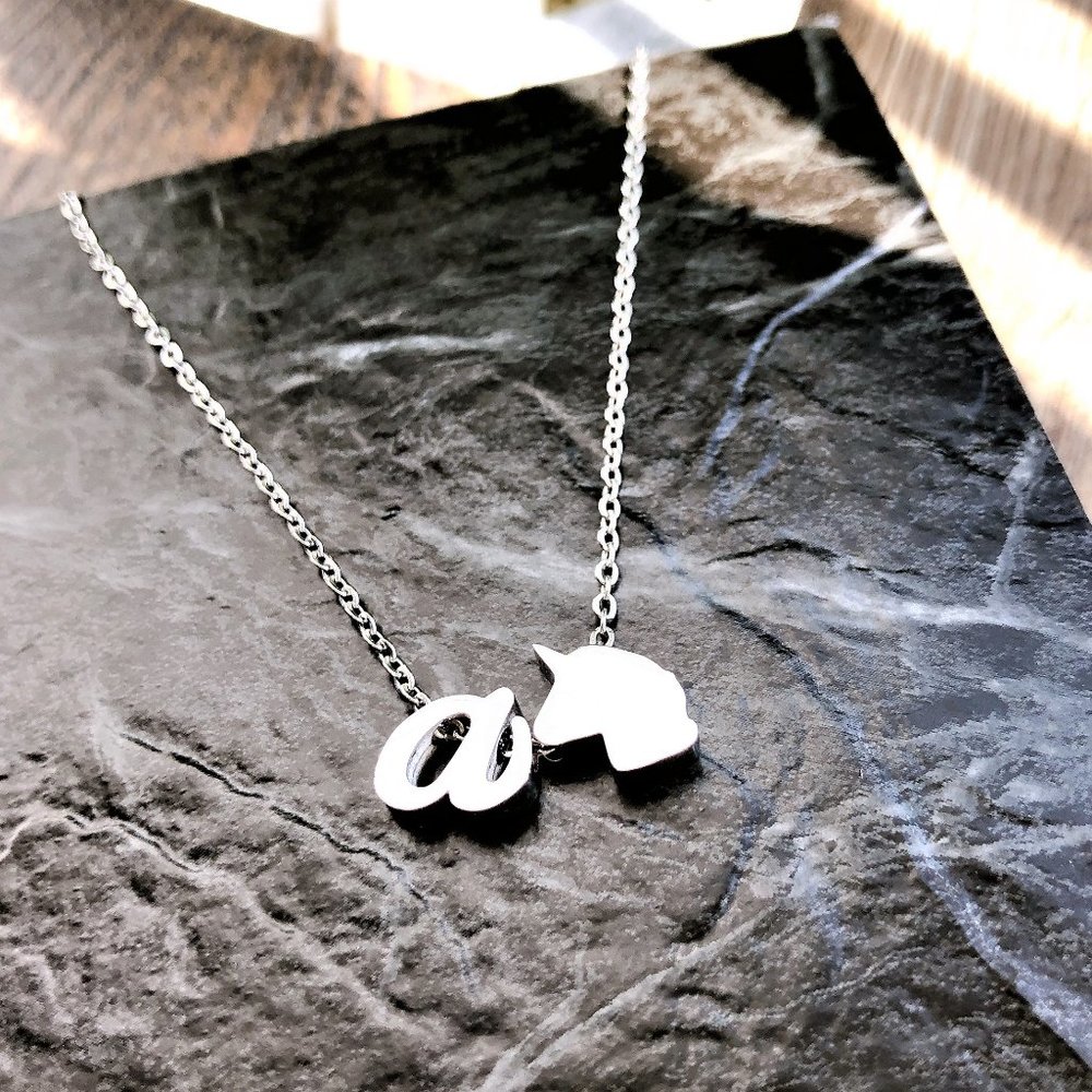 Custom initial necklace letter necklace w/unicorn